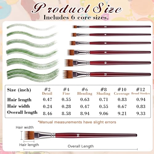 SiliFine 6 Pcs Dual Layer Grainer Brush Set, Texture Flat Comb Paint Brushes for Grass, Fur, Hair, Wood Grain Effect, Synthetic Nylon Painting Tool for Acrylic Watercolor Oil Painting Crafts(Wine Red) - color: Wine Red