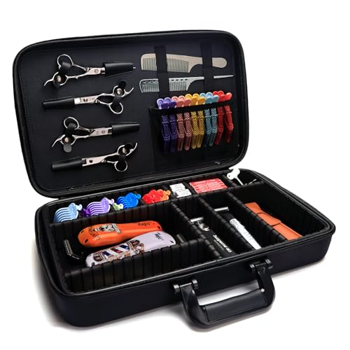 Barber Carrying Case,Barber Case, Stylist Tool Box Professional Salon Hair Cutting Grooming Kit Storage Organizer for Clippers, Scissors, Barber Supplies(Large) - size: Large