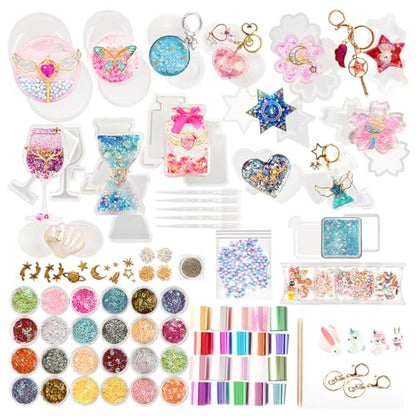 Funshowcase Resin Shaker Silicone Molds Pack Jewelry Supplies 132 Kits