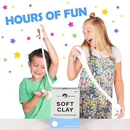 Original Stationery Soft Clay for Slime, 230 g (8.1 oz) White Foam Clay Add-in for Slime Making, Stretchy Air-Dry Butter Texture, Birthday Craft Gift for Kids - size: Original Size - 230g