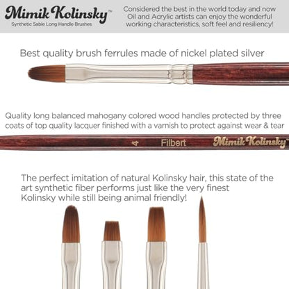 Creative Mark Mimik Kolinsky Watercolor Brush - # 24 Round - Long Handle Synthetic Paint Brush - Handmade in Germany - Synthetic Sable Paint Brushes for Professional Artists - Animal-Friendly - size: 24