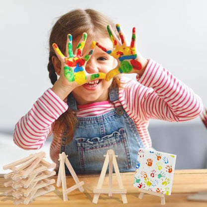 Yiksonyo 96 Pack 4.5 Inch Wooden Easel, Tabletop Wood Easels, Small Wooden Easel for Painting, Art, and Crafts - size: 96 Pack 4.5 Inch