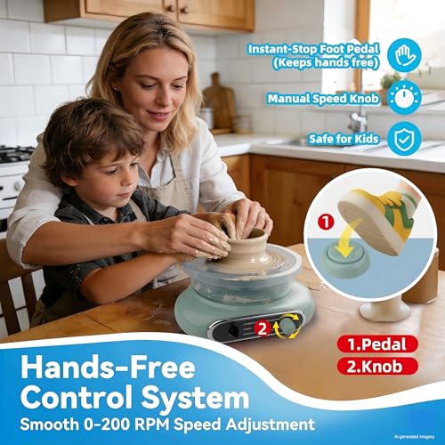 Jasthorine Pottery Wheel for Kids Toy Set, Air Dry Clay & Paint Craft Kits | Beginner Arts and Crafts for Kids Ages 8-12 | Modeling Clay Tools & Painting Set, Toy Birthday Gifts for Girls & Boys 6-12