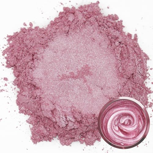 Matio Pink Mica Powder for Epoxy Resin, 1.8oz/ 50g Pearlescent Effect Mica Powder Natural Color Pigment for Soap Making, Bath Bomb, Candle Dye, Resin Craft, Paint, Nails Art, Jewelry, Slime Pigment - color: Pink