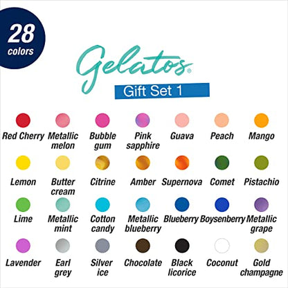 Faber-Castell Gelatos Gift Set: 28 Watercolor Gel Crayons and Art Supplies for Painting, Drawing & Journaling, Versatile Art Pigment Crayons, Gel Sticks for Mixed Media - style: Original Gift Set
