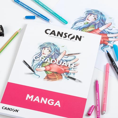 Canson Graduate Manga Pad, Foldover, 11x14 inches, 20 Sheets - Artist Paper for Illustration, Comic, Character, Cartoon