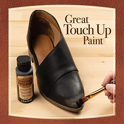 Leather Studio Leather Paint Set of 6 2 fl oz Acrylic Leather Paint for Shoes and Other DIY Arts & Crafts Surfaces, 13510