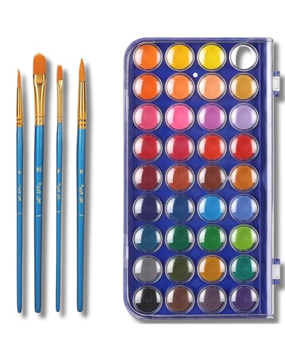 Mr. Pen- Watercolor Paint Set, 40 pcs, 36 Colors, Watercolor Paints | 4 Brushes, Non-Toxic Watercolor Paint, Portable Watercolor Set, Water Colors for Adults, Kids - size: 1 Count (Pack of 1)