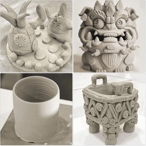 10LBs Natural Air Dry Clay Bulk, VIBRATITE All-Purpose Modeling Sculpting Pottery Clay for Beginners and Professional (White) - color: White