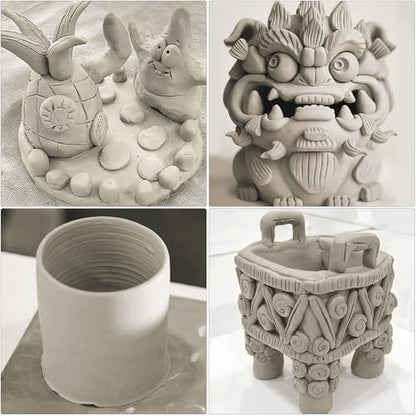10LBs Natural Air Dry Clay Bulk, VIBRATITE All-Purpose Modeling Sculpting Pottery Clay for Beginners and Professional (White) - color: White
