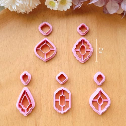 Keoker Polymer Clay Cutters, Boho Clay Cutters for Polymer Clay Jewelry, Basic Polymer Clay Cutters, Clay Earrings Cutters - color: A color