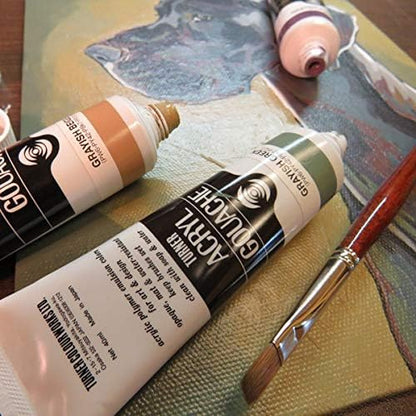 Turner Acrylic Paint Set Artist Acryl Gouache - Super Concentrated Vibrant Acrylics, Fast Drying, Velvety Matte Finish - [Set of 72 | 20 ml Tubes]