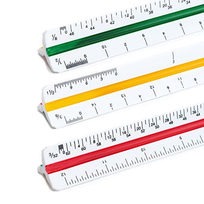 Mr. Pen Architectural Triangular Ruler Set with 12 Inch Triangular Scale | 11 Inch 30/60 and 8 Inch 45/90 Triangles