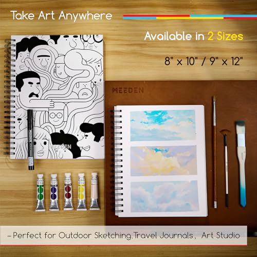 MEEDEN Mixed Media Paper Pad: 8" x 10" 112lb/165gsm Spiral Bound Mixed Media Sketchbook with DIY Cover - 60 Sheets Art Drawing Paper Sketch Pad for Artist Adults Painting Writing Sketching - size: 8" x 10"