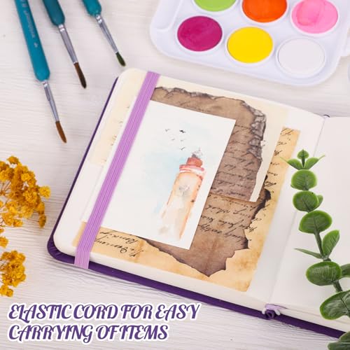 Hardcover Pocket Sketchbook, 5" x 5" Square Mini Sketchbook, 98lb/160gsm Heavyweight Tiny Sketch Book, 80 Sheets Small Travel Drawing Journal for Adults, Artist, Ideal for Gift (Purple) - color: Violet