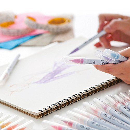 Kuretake ZIG CLEAN COLOR Real Brush Neutral & Natural Tones 12 Colors set, AP-Certified, Flexible Brush Tip, Odourless, Xylene Free, Easy to creat narrow and wide lines, Made in Japan