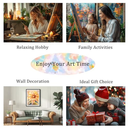 Natuyalo Framed Paint by Number Kits for Adults Beginners, Surfboard Easy Acrylic Adult Paint by Number Kits, Beach DIY Painting by Numbers Kits with Frame Ideal Gift 12x16 Inch - color: Color-10