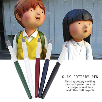 5Pcs Silicone Color Shapers Clay Sculpture Tools for Clay Pottery Sculpture, Polymer Modeling, Ceramic Craft, Baking DIY(#2)