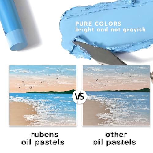 rubens Soft Oil Pastels (24 Premium Grays Colors), Creamy Texture Oil Pastels for Drawing & Blending, Dreamy Art Supplies Gift for Adult, Beginners, Artists