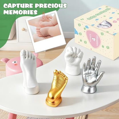 Noosuna Baby Hand and Foot Casting Kit (4 Pack), 3D Moulding Gift Set, Multiple Accessories, Baby Casting Kit for Babies 0–9 Months Old, Baby Shower, New Mom Gift, Newborn Keepsake
