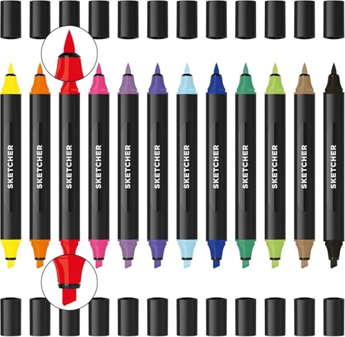 MOLOTOW™ Dual-Tip Sketcher Set 12-Marker Set, Main Kit 1 - style: Main Kit 1