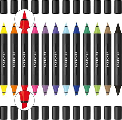 MOLOTOW™ Dual-Tip Sketcher Set 12-Marker Set, Main Kit 1 - style: Main Kit 1