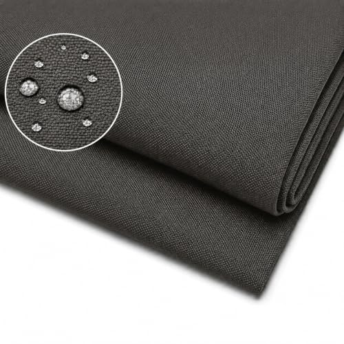 600 Denier 60" Wide Waterproof, Water Repellant Canvas Fabric for Indoor/Outdoor Projects, Upholstery, Home Decor - Sold by the Yard - color: Charcoal, size: 1 Yard