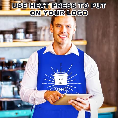 TFTAFAN Cobbler Apron Unisex Waterproof Apron with 2 Deep Pockets Art Smock for Painting Cleaning Artiest Apron work kitchen - color: Royal Blue