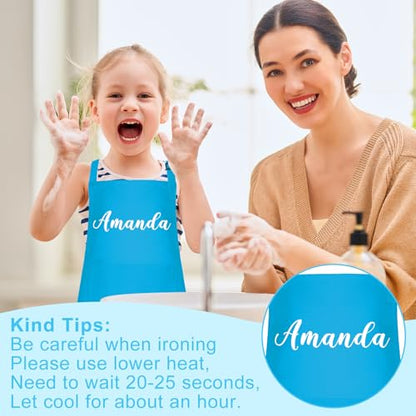 10 Pack Kids Apron Children Apron Adjustable with 2 Pockets Kids Chef Painting Aprons for Cooking Baking Painting Crafts Making (Blue) - color: Blue
