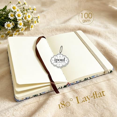 Pocket Notebook, Small Sketchbook, A6 Journal, 4x6, Daisy Gifts for Women, Floral Notebook, Embroidery Journal, Blank Paper, Hardcover, Lay Flat, Elastic Band, Diary for Girls, Blue Daisy - color: A6-Band-Blue, style: Plain