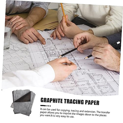 Graphite Transfer Paper A4 100 Sheets Single-Sided Drawing and Tracing Paper for Artists and Students for Sketching on Canvas and Surfaces