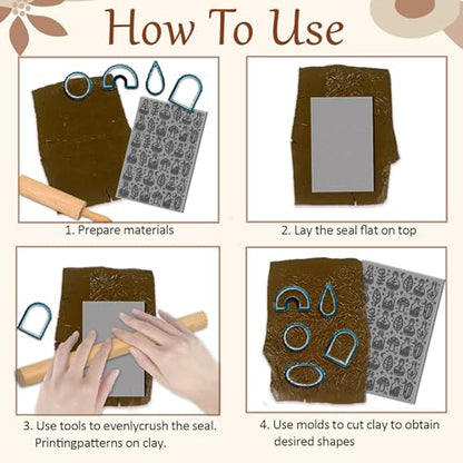4 Sheets Magic Potions Pattern Clay Texture Mat Mystical Crystals Polymer Clay Texture Sheets DIY Tools for Pottery Earring Jewelry Making Stamp Engraving Machines, 3.9x2.6inch - style: Magic Potions Pattern