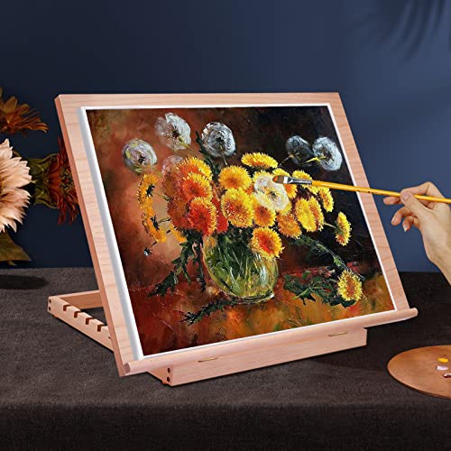 Miratuso Large Drawing & Sketching Board, Art Tabletop Easel Painting Easel | 24.8" L x 16.5" W (A2), 6 Adjustable Angles, Foldable, Portable Multiple Use, Gift for Artists, Children, Beginners & Student - style: A2