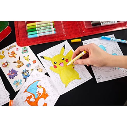 Crayola Pokemon Art Kit for Kids (45pcs), Pokemon Coloring Book Pages & Stickers, Gifts for Kids, DIY Craft Kit for Girls & Boys, Ages 4+ - style: Pikachu
