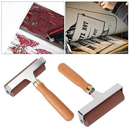 3 Sizes Printmaking Brayers, Soft Rubber Brayer, Ink and Glue Roller Set, for Printmaking, Scrapbooking, and Painting, with Comfortable Handle, Easy Operate, Cleanable Design - size: 10cm