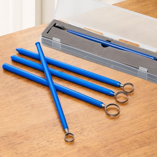 6 PCS Clay Pottery Sculpting Tools Set, Pottery Trimming Tools, Tungsten Steel Body, Soft-Grip Handle, Size: 7.5/9.5/11.5/13.5/15.5/17.5mm, for Ceramic, Carving Modeling