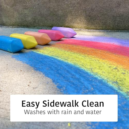 Urban Infant Non-Toxic Sidewalk Chalk for Toddlers and Kids - Washable Outdoor Jumbo Chalk - Rainbow - color: Rainbow