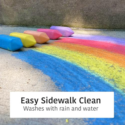 Urban Infant Non-Toxic Sidewalk Chalk for Toddlers and Kids - Washable Outdoor Jumbo Chalk - Rainbow - color: Rainbow