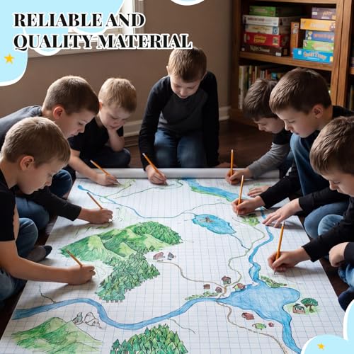 Jetec 1 Roll Large Grid Graph Paper Roll 1'' Grid 33.9 Inch x 98ft Sewing Pattern Paper for Drafting Quilting Drawing Sketching Classroom Teaching Supplies Gifts - color: 1'' Grid, size: 33.9 Inch X 98ft
