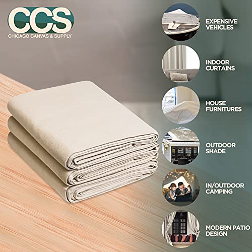 CCS Canvas Drop Cloth for Painting – All Purpose Cotton Duck Cloth Tarp for Curtains, Tablecloths, Backdrops – Washable & Reusable Floor Cover & Dust Sheet for Furniture (6-Pc, 9x12 Ft) - size: 9 by 12 Feet (Set of 6)