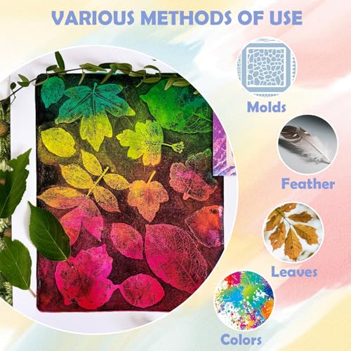 Gel Printing Pad with Brush - Reusable Gel Plate for Monoprinting, Stamping & Texture Art, Includes Mini Roller Brush - Non-Toxic Art Tool for Beginners, Artists & Therapy (Size: 8 * 10IN)