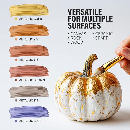 Metallic Washable Tempera Paint – 6 Shimmer Colors, 4 fl oz Bottles, Non-Toxic Kid-Safe School & Craft Paint, Easy Cleanup, Classroom Art Supplies, Made in USA - color: Metallic