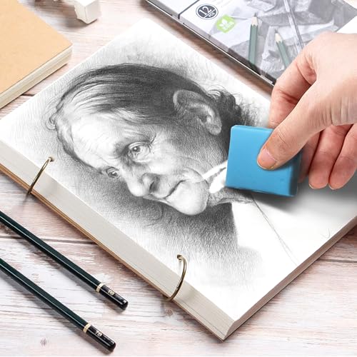 Smilo 8-Pack Blue Kneaded Erasers for Artists & Art Students, Soft Moldable Dust-Free Putty Eraser for Drawing Sketching, No Smudge Reusable Art Eraser with Storage Case - color: Blue