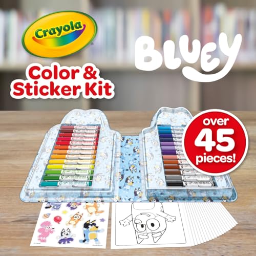 Crayola Bluey Art Kit for Kids (45pcs), Bluey Coloring Book Pages & Stickers for Kids, Arts & Crafts Set, Toys for Girls & Boys, Gift, 4+ - style: Art Kit, Bluey