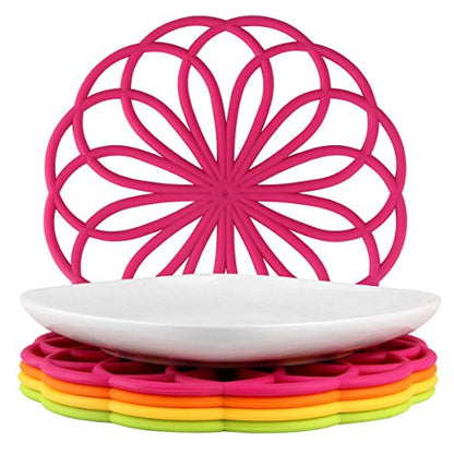 ME.FAN Silicone Trivet Mat - Kitchen Hot Pads for Pots & Dish - Insulated Teapot Trivet - Flexible, Durable, Non-Slip Large Coasters 3 Set Grass Green - color: 3set-grass Green