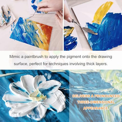 HARFINGTON Palette Knife Painting Tool 1.77 x 0.55 Stainless Steel Art Spatula Pallet Knives Scrapers Tools with Beech Wood Handle for Acrylic Oil Canvas Mixing Spreading, Red/Silver - size: 1.77" x 0.55"