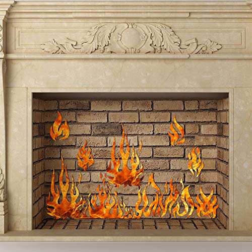 5 Sheets Flame Stencil Airbrush Flame Fire Stencil Fire Reusable Templates Painting Decor Template for Arts Window Wall Crafts Painting Decorations(7.9 x 5.5 Inch) - size: 7.9 x 5.5 Inch