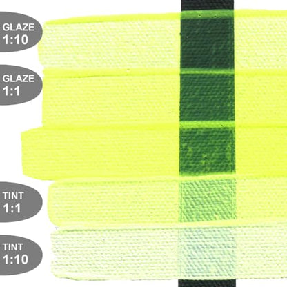 GOLDEN Fluid Acrylics, Fluorescent Yellow, 16 fl. oz. Bottle, Professional Acrylic Paint, Transparent