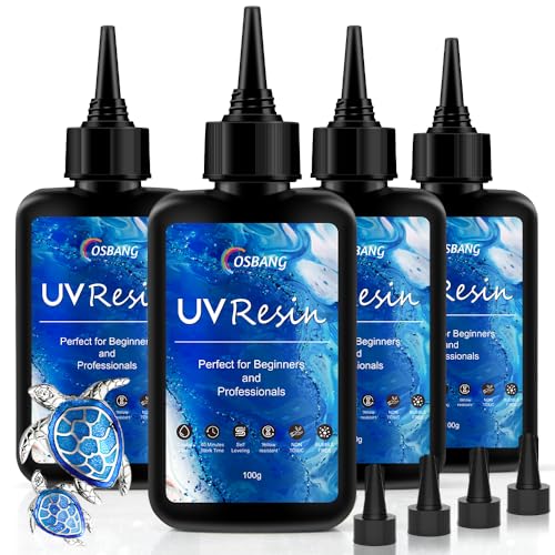 OSBANG 400g UV Resin, Crystal Clear UV Resin for Beginners and Professionals, Hard Type Kit for Jewelry Making, DIY Craft, Decor - size: 400g