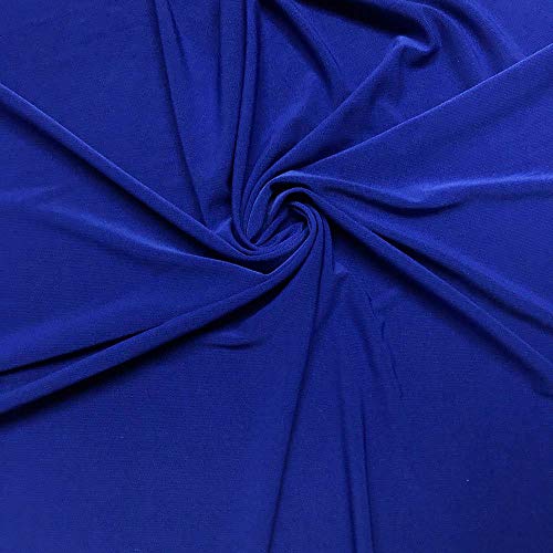 ITY Jersey Fabric | Spandex Knit | 2-Way Stretch | 95% Poly, 5% Spandex | Anti-Wrinkle, Breathable | 60" Wide | By the Yard | Apparel, Event Decor, Drapery (Royal Blue, 1 Yard) - color: Royal Blue, size: 1 Yard